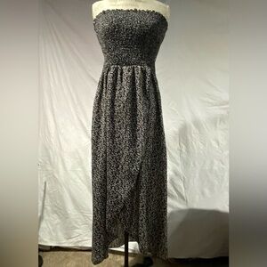 SHEIN Black and White Strapless Midi Dress
